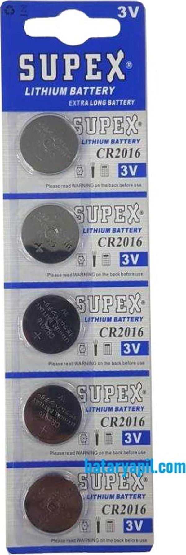 Supex Cr2016 3V Lityum Pil 5 Li Paket Blister - Image 1