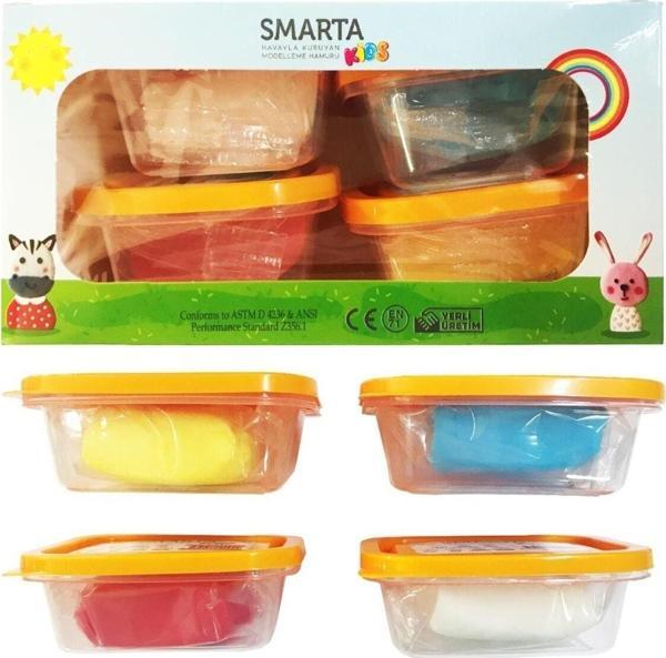 Smarta Akıllı Model Hamuru (Modelleme Hamuru) Sanat Kili Kids Okul Seti (4'lü) BKMS 4 X 70 Gram 30000048 - Image 1