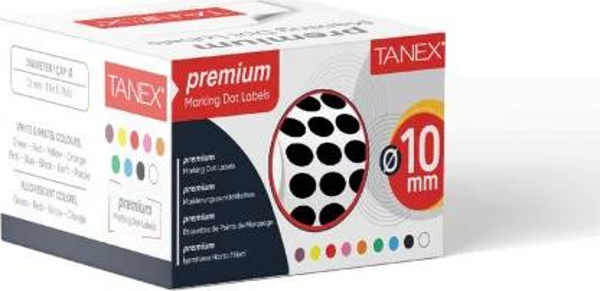 Tanex Nokta Etiketi 10 Mm Siyah 5000 Li - Image 1