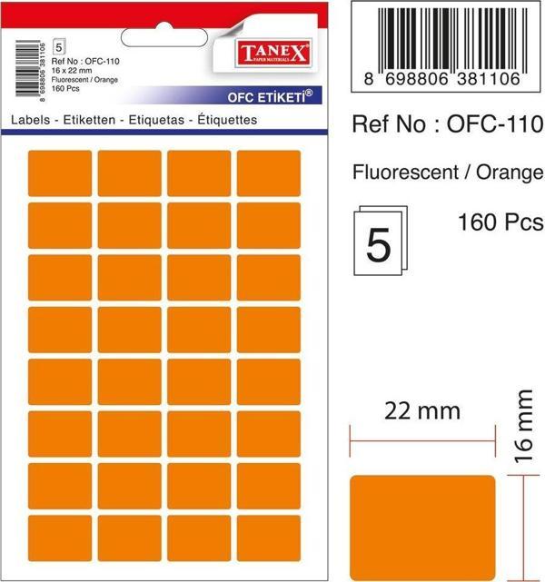 Tanex Ofc-110 Ofis Etiketi Fosforlu Turuncu 1105705 - Image 1
