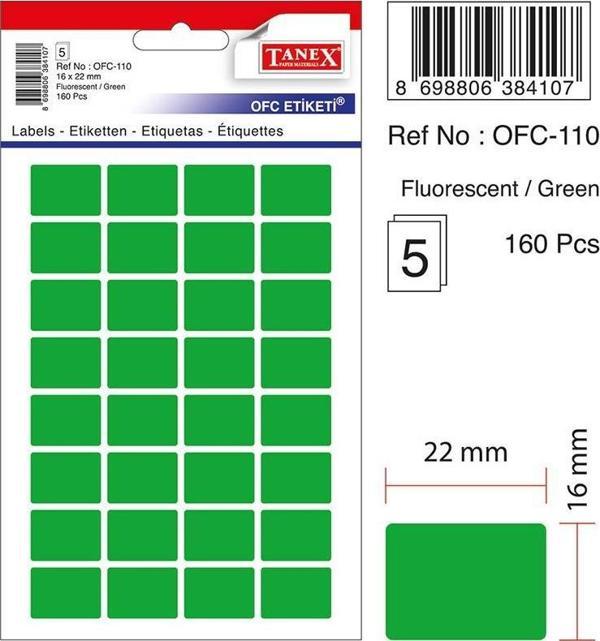 Tanex Ofc-116 Ofis Etiketi Fosforlu Yeşil 1105105 - Image 1