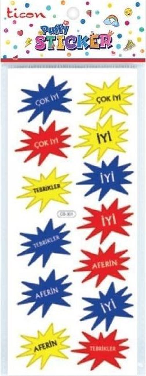 Ticon Puffy Sticker Aferin Tps-002/2 348874 (20 Li Paket) - Image 1