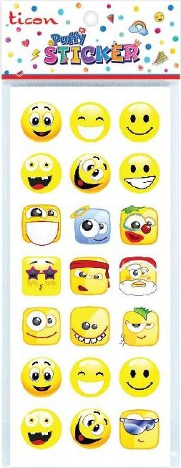 Ticon Puffy Sticker Gülen Yüz Tps-001/10 348867 (20 Li Paket) - Image 1