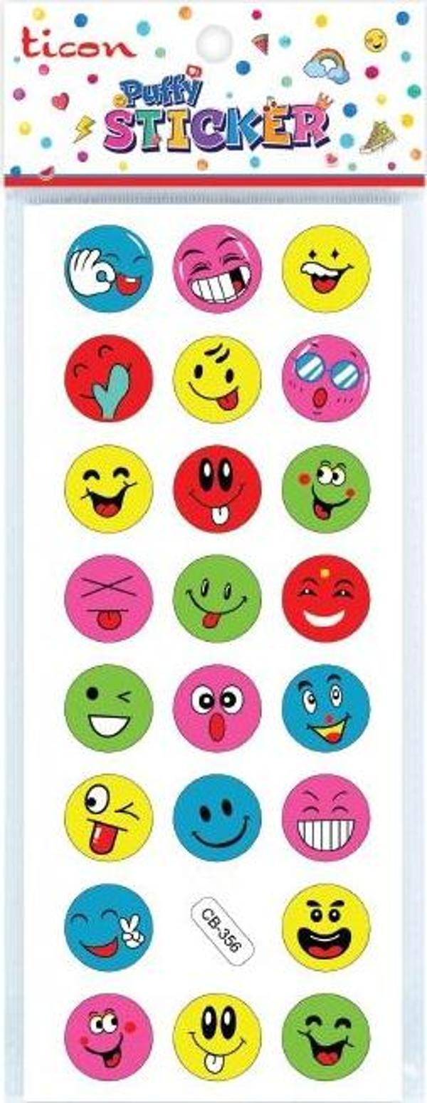 Ticon Puffy Sticker Gülen Yüz Tps-001/6 348863 (20 Li Paket) - Image 1