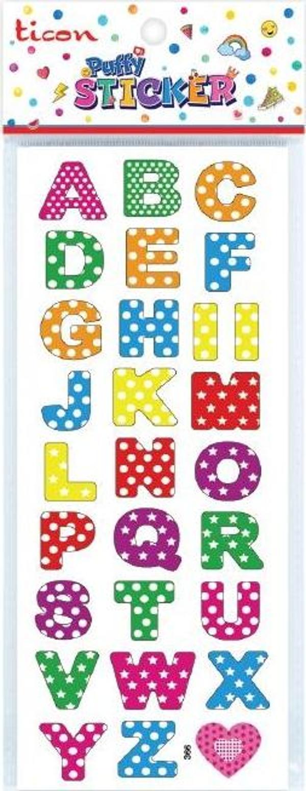Ticon Puffy Sticker Harf Tps-005/3 348890 (20 Li Paket) - Image 1