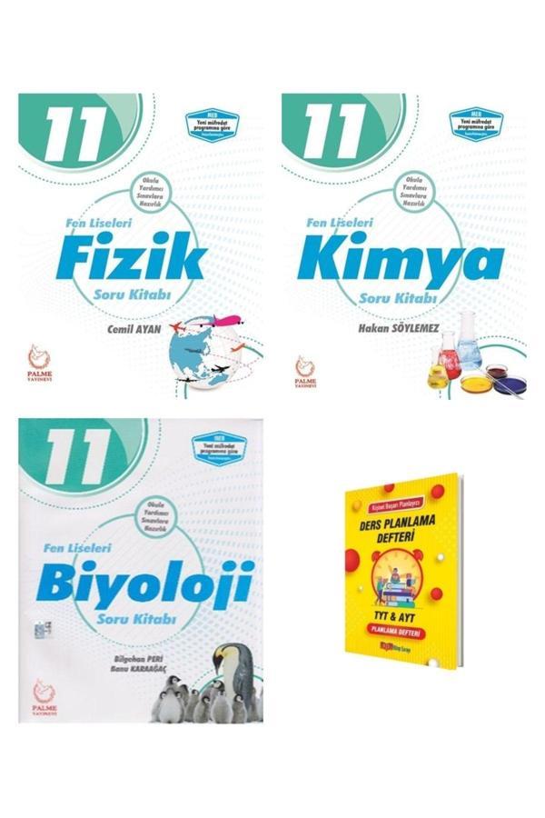 Palme Yayınevi 11. Sınıf Fen Lisesi Fizik Kimya Ve Biyoloji Soru Kitabı 3Lü Set - Palme Yayınları - Image 1