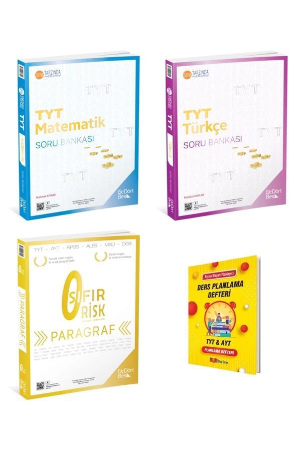 Üç Dört Beş Yayıncılık Tyt 2025 Matematik Türkçe Ve Sıfır Risk Paragraf Soru Bankaları - Üç Dört Beş Yayınları - Image 1