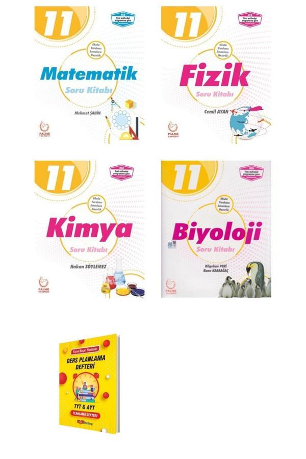 Palme Yayınevi 11. Sınıf Matematik Fizik Kimya Ve Biyoloji 4Lü Set Soru Kitabı - Palme Yayınları - Image 1