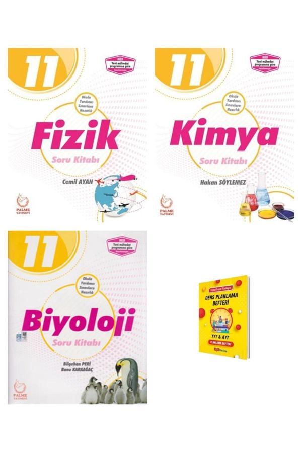 Palme Yayınevi 11. Sınıf Fizik Kimya Ve Biyoloji Soru Kitabı 3Lü Set - Palme Yayınları - Image 1