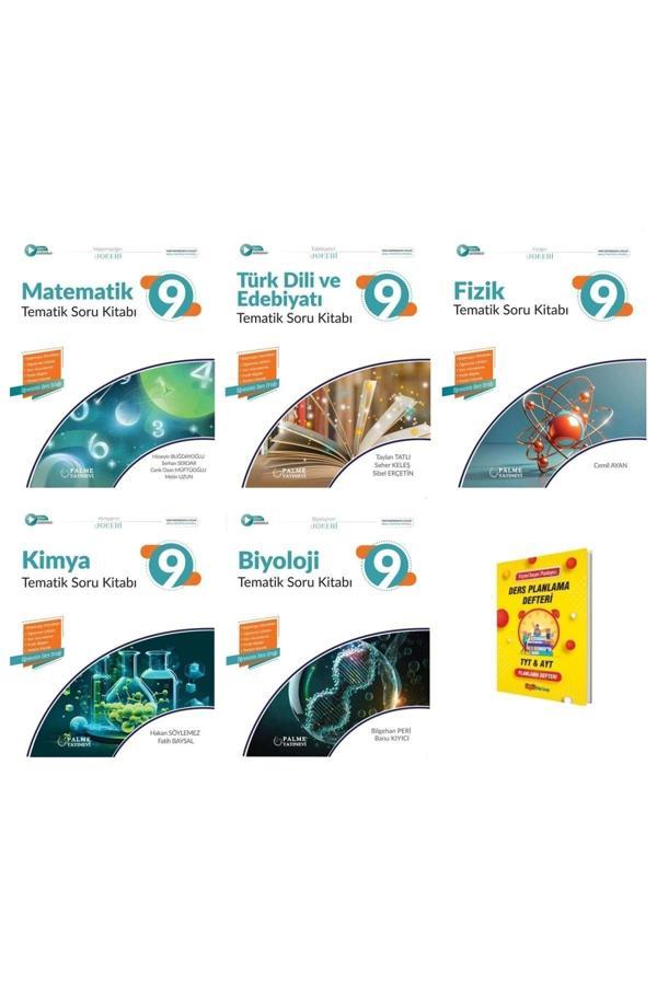 Palme Yayınevi 9. Sınıf 2025 Matematik Edebiyat Fizik Kimya Ve Biyoloji Tematik Soru Kitabı Sayısal 5Li Set - Palme Yayınları - Image 1