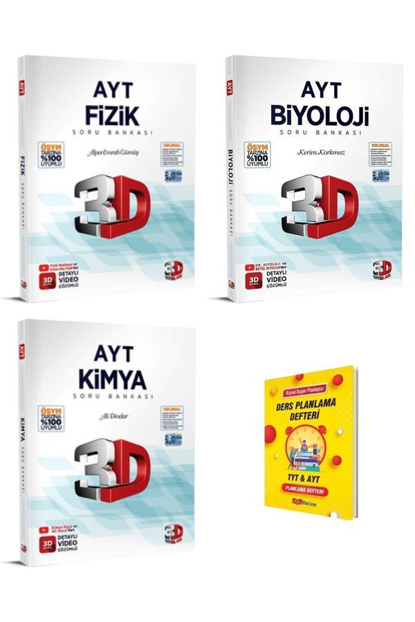 3D Yayınları Ayt Fizik Kimya Ve Biyoloji Soru Bankası 3Lü Set - 3D Yayınları - Image 1