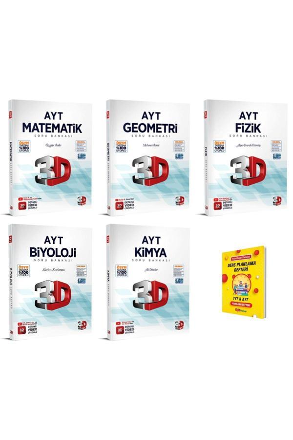 3D Yayınları Ayt Matematik Geometri Fizik Kimya Ve Biyoloji Soru Bankası 5Li Sayısal Set - 3D Yayınları - Image 1