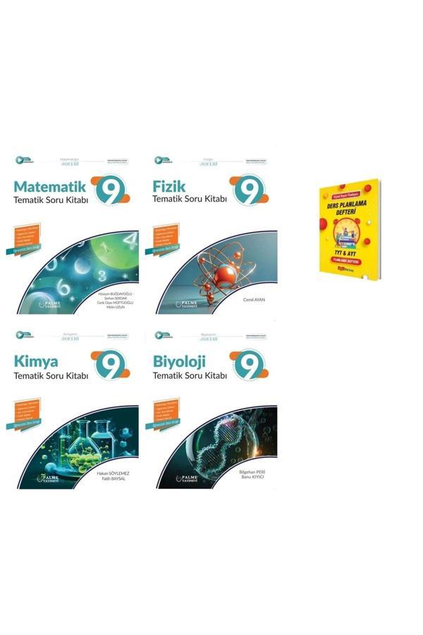 Palme Yayınevi 9. Sınıf 2025 Matematik Fizik Kimya Ve Biyoloji Tematik Soru Kitabı 4Lü Set - Palme Yayınları - Image 1