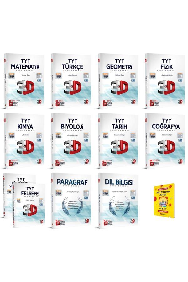 3D Yayınları Tyt Tüm Dersler Soru Bankası 11 Kitap Set - 3D Yayınları - Image 1