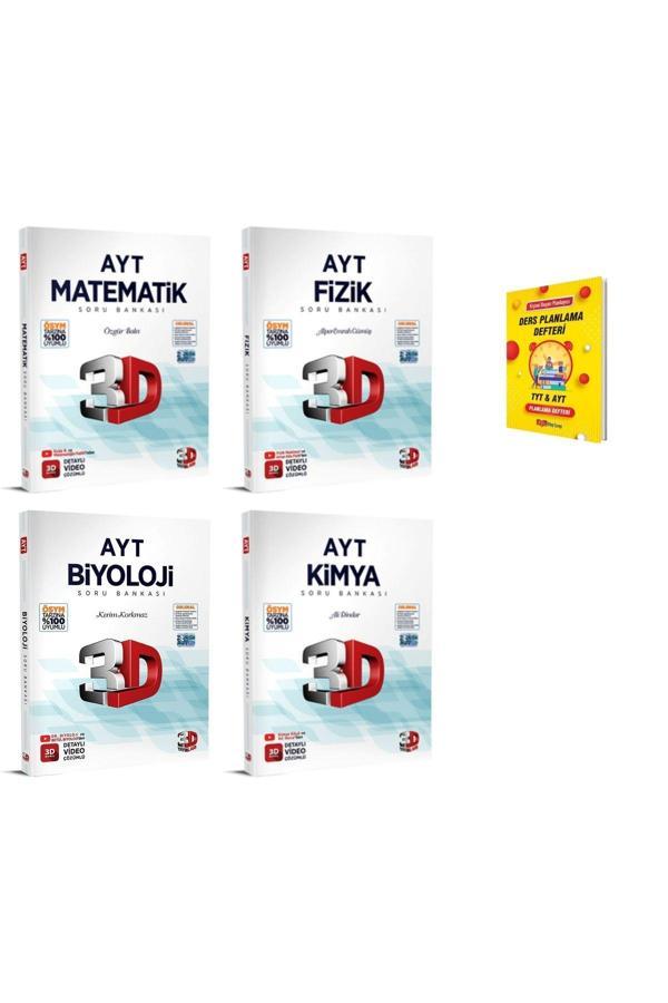 3D Yayınları Ayt Matematik Fizik Kimya Ve Biyoloji Soru Bankası 4Lü Set - 3D Yayınları - Image 1