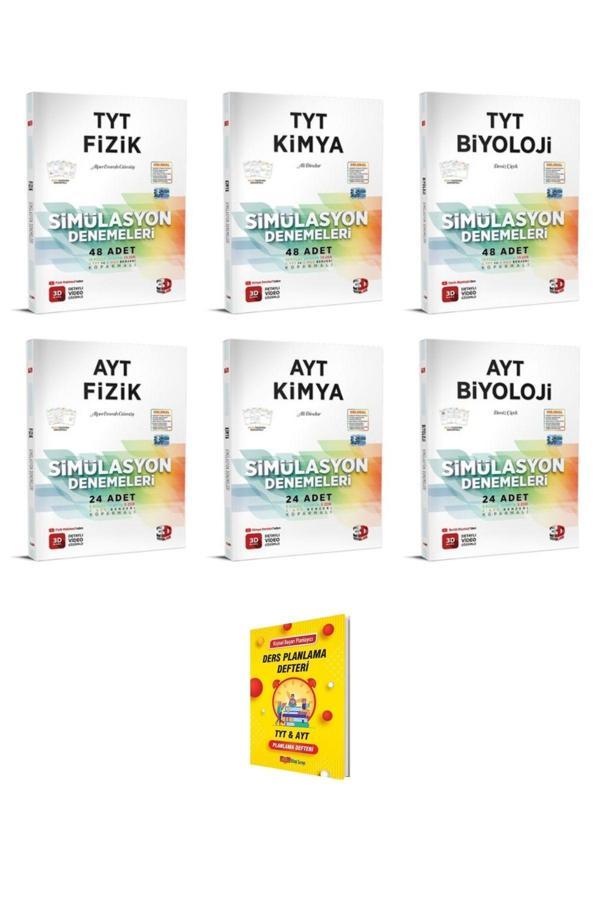 3D Yayınları Tyt Ve Ayt Fizik Kimya Ve Biyoloji Denemeleri 6'Lı Set - 3D Yayınları - Image 1