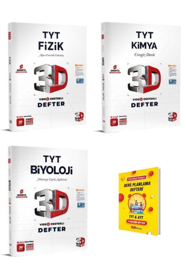 3D Yayınları Tyt Fizik Kimya Ve Biyoloji Video Destekli Defter 3Lü Set - 3D Yayınları - Image 1