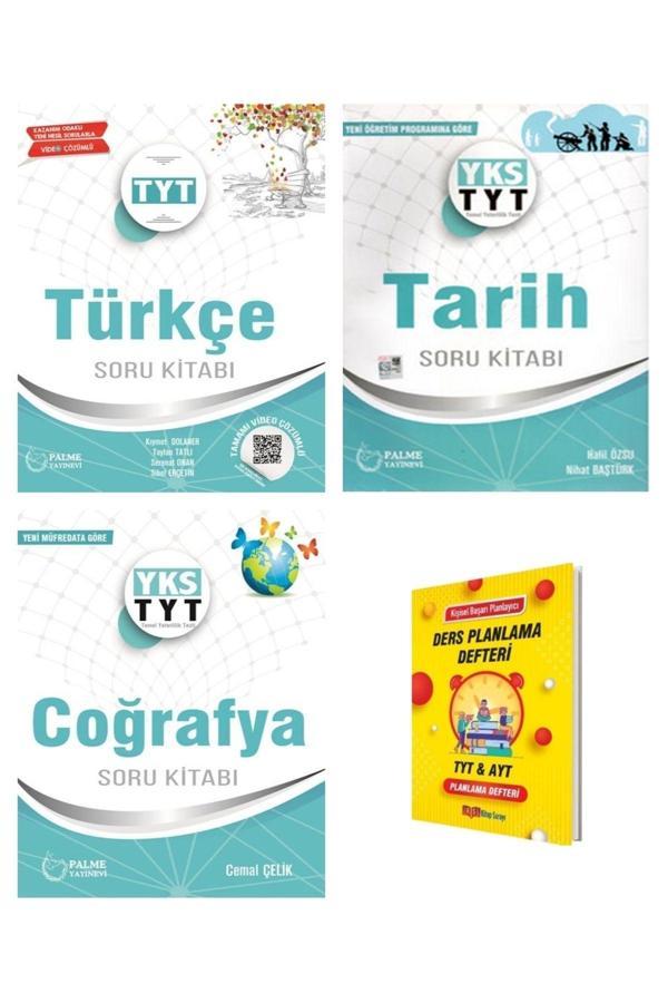 Palme Yayınevi Tyt Türkçe Tarih Ve Coğrafya Soru Kitabı 3Lü Set - Palme Yayınları - Image 1