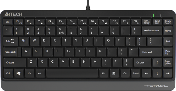 A4 Tech Q Usb Kablolu Mm Mini Klavye Gri Siyah Fk11 - Image 1