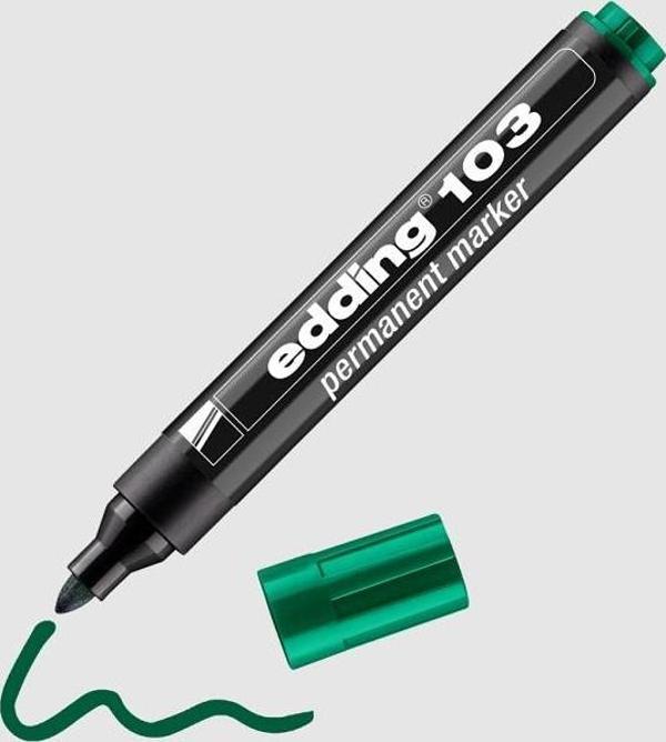 Edding 103 Permanent Markör Kalem Yuvarlak Uç 1,5-3 Mm Yeşil ED10304 (10 Lu Paket) - Image 1