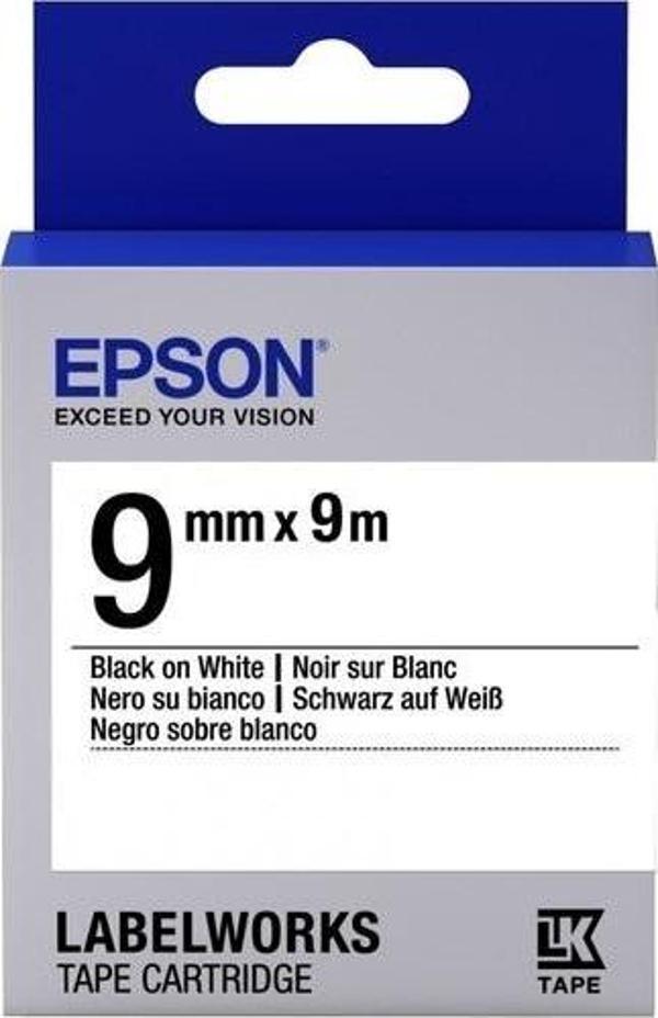 Epson Lk-3Tbn Clear Siyah Üzeri Beyaz 9Mm 9Metre Etiket - Image 1