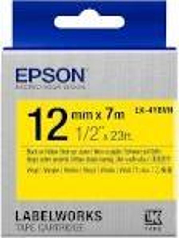 Epson Lk-4Ybvn Siyah Üzeri Sarı 12Mm 7Metre Etiket - Image 1