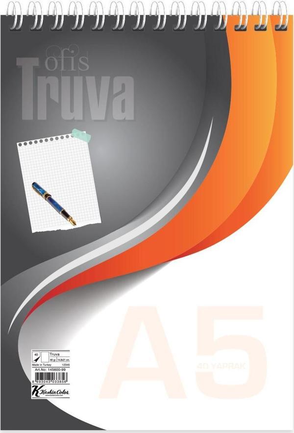Keskin Color Bloknot (Not Defteri) Spiralli A5 40 Yaprak Çizgili Truva 145601-99 (12 Li Paket) - Image 1