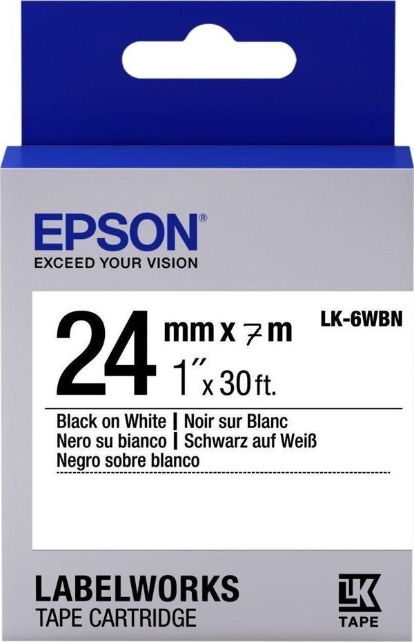Epson Lk-6Wbvn Siyah Üzeri Beyaz 24Mm 7Metre Etiket - Image 1