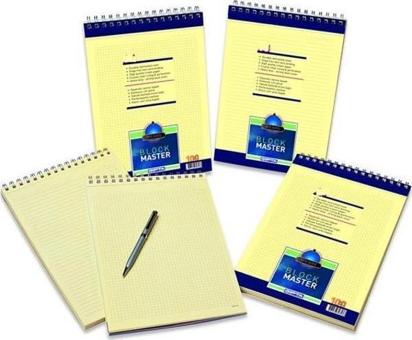 Gıpta Block Master A5 Spiralli Karton Kapak Bloknot (Not Defteri) 100 Yp. Çizgili (6 Lı Paket) 1384 - Image 1
