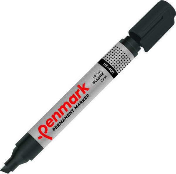 Penmark Permanent Marker Kalem Kesik Uç Siyah Hs406-01 (12 Li Paket) - Image 1