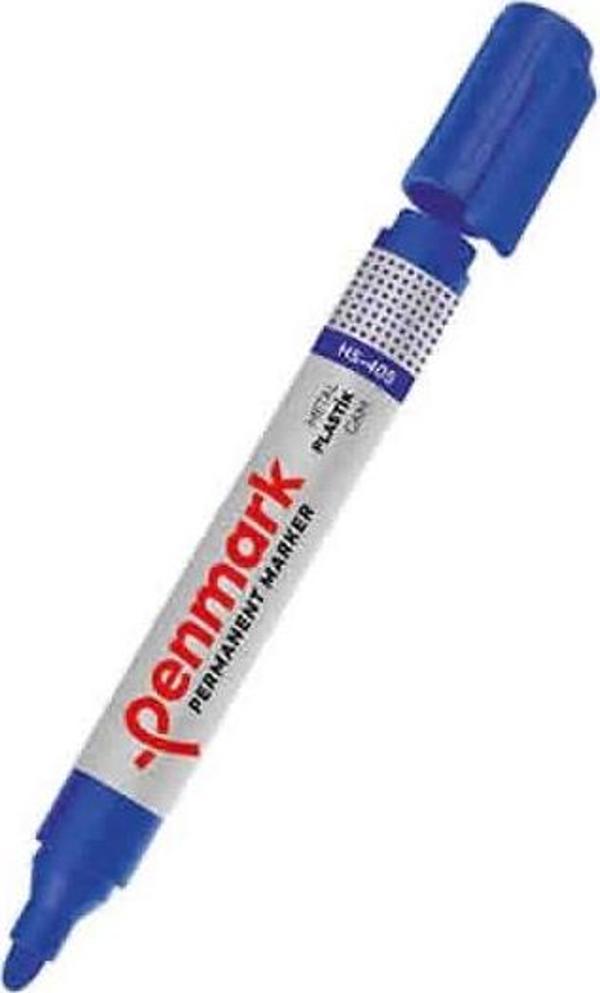 Penmark Permanent Marker Kalem Yuvarlak Uç Mavi Hs405-02 (12 Li Paket) - Image 1