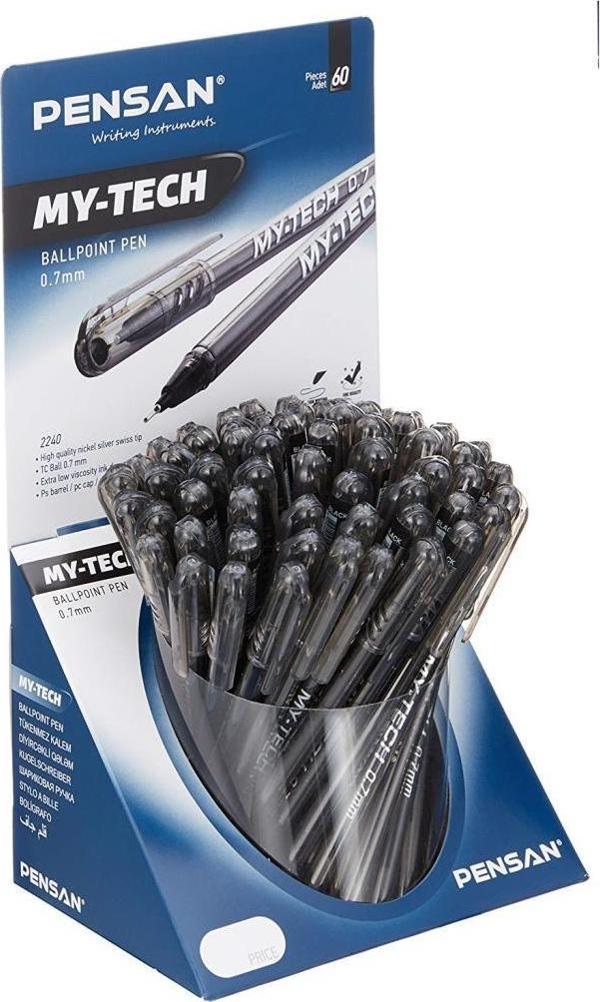 Pensan 2240 Tükenmez Kalem My-Tech 0.7 Mm Siyah (60 Lı Paket) - Image 1