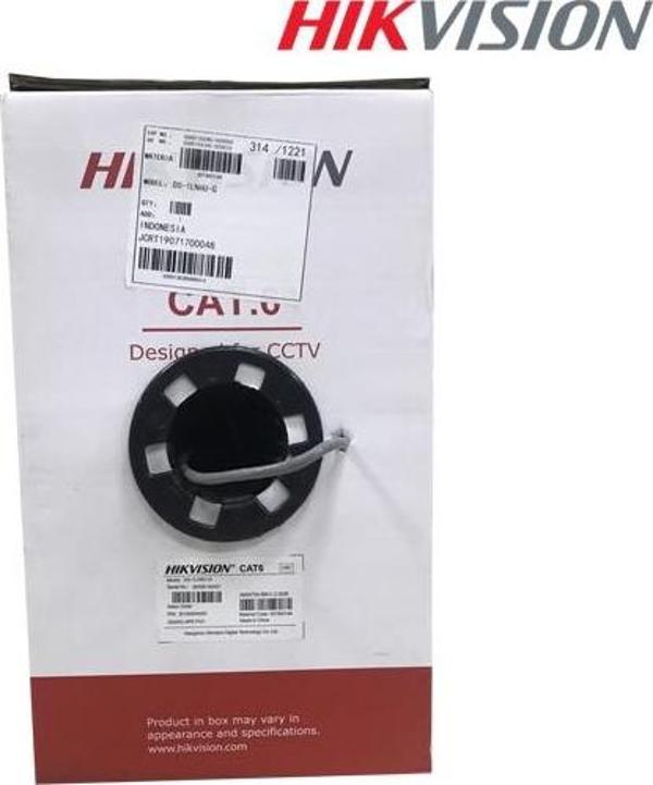 Hikvision Ds-1Ln6U-G Cat6 Utp Network 305 Metre Gri Kablo (U-Utp Solid Copper, 0.55 Mm, Gray) - Image 1