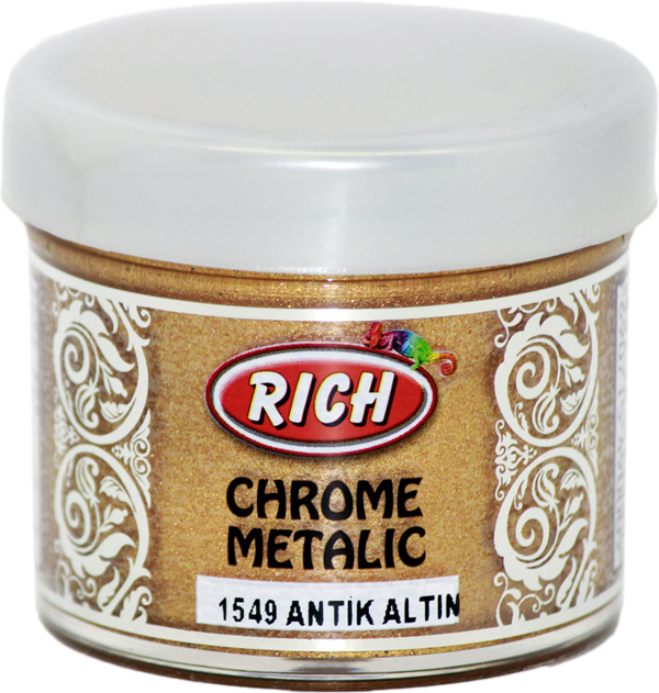 Rich Akrilik Boya Chrome Metalik 50 Cc Antik Altın 1549 - Image 1