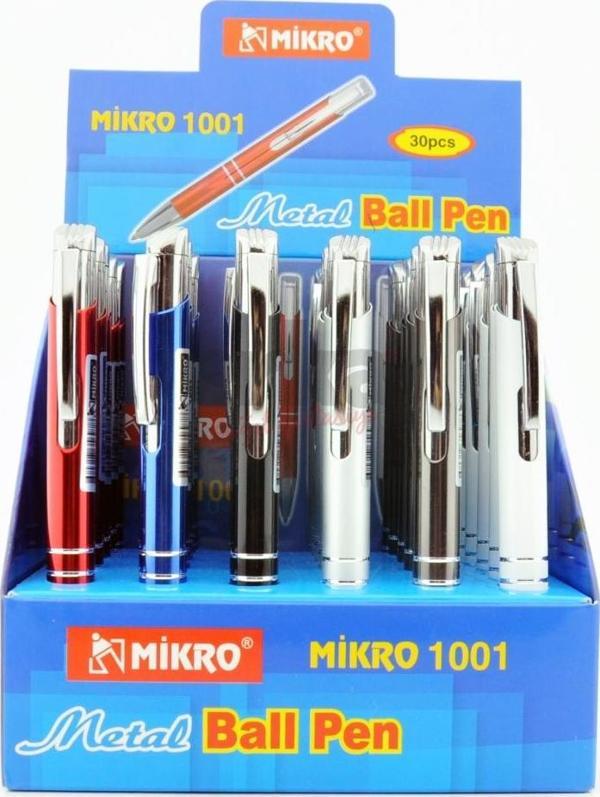 Mikro Tükenmez Kalem Metal Standlı 1001 B/P 30 1001ST (30 Lu Paket) - Image 1