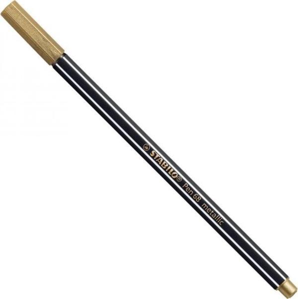 Stabilo Pen 68 Keçe Uçlu Boya Kalemi Metalik Altın 68/810 (10 Lu Paket) - Image 1