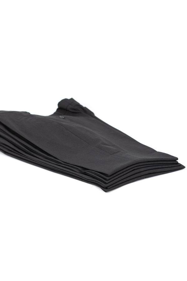 Oppland Erkek Klasik Kumaş Pantolon Düz Paça Yandan Cepli Rahat Kesim Tam Kalıp Kendinden Desenli Siyah 50 - Image 1