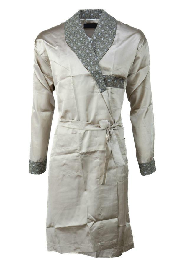 Oppland Erkek Şık Klasik Model Röpteşambır Premium Poplin Kumaş Salerno Model Cepli Rob Beli Kuşaklı Bej M - Image 1