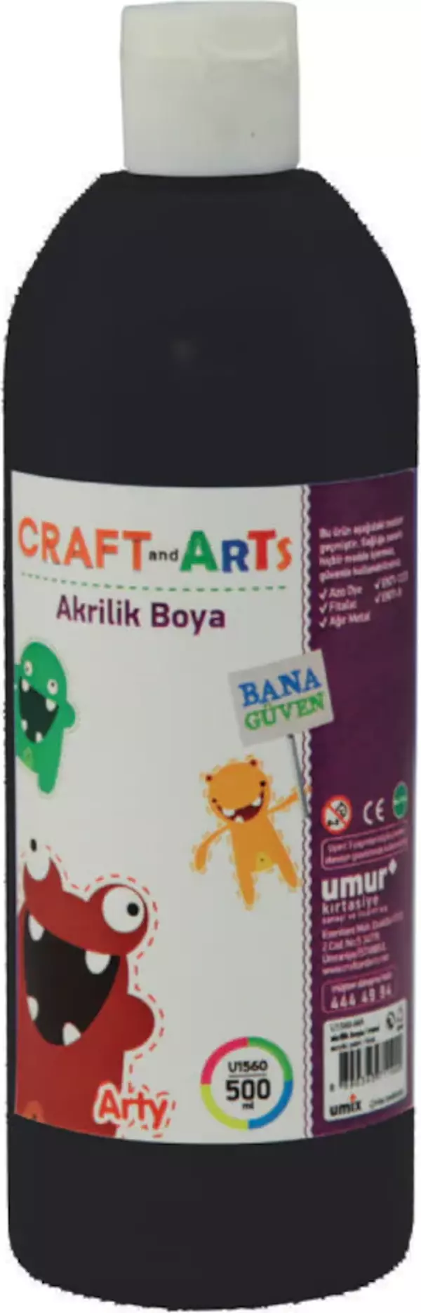 Umur Craft And Arts Akrilik Boya 500 Ml Siyah U1560-SI - Image 1