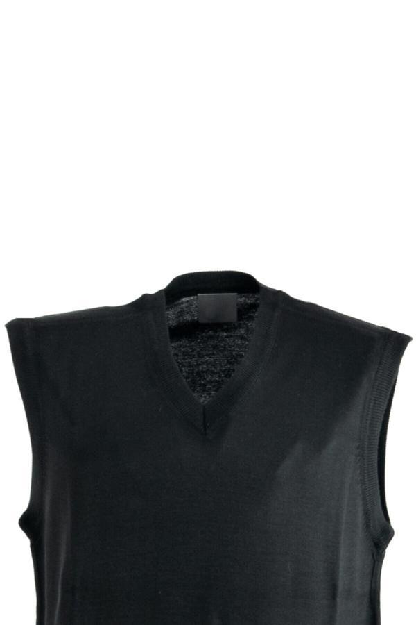 Oppland Erkek V Yakalı Düz Renk Klasik Model Rahat Kesim Tam Kalıp Ince Yünlü Dokuma Süveter Siyah M - Image 1