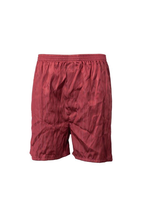 Oppland Erkek Saten Kumaş Şort Düz Renk Beli Lastikli Cepsiz Hafif Kumaş Kırmızı XL - Image 1
