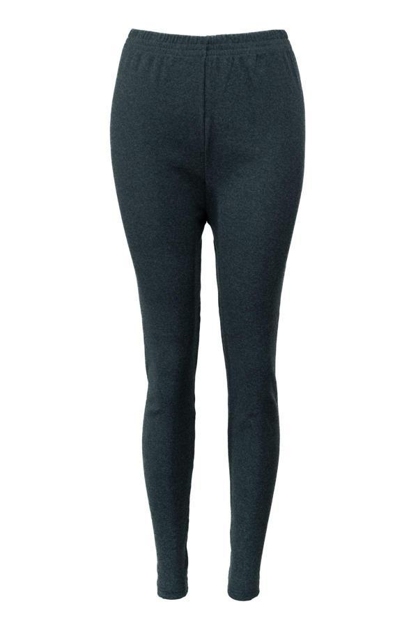 Oppland Kadın Kışlık İçik Pijama Pamuklu Kalın İçi Miflonlu Düz Renk Kırçıllı Paçası Lastikli Rahat Füme Standart - Image 1