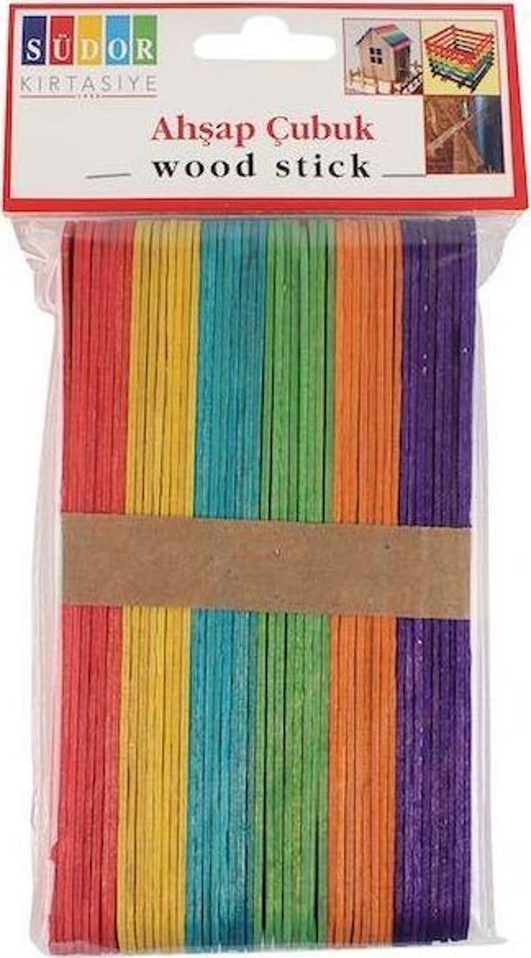 Südor Ahşap Çubuk Büyük Renkli Dondurma Çubuğu 50 Li Bs71 (10 Paket) - Image 1