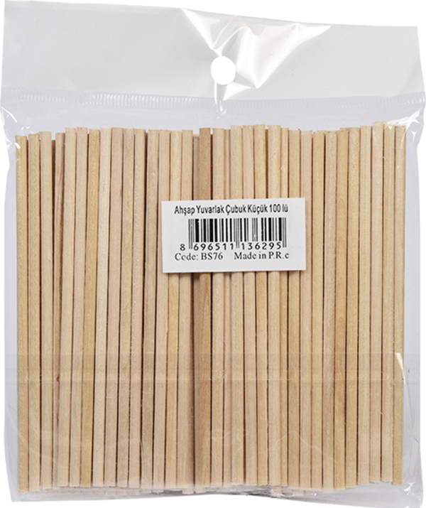 Südor Bs76 Dil Çubuğu Ahşap Yuvarlak Küçük (5 Paket) - Image 1