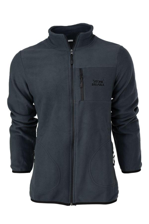 Oppland Erkek Kışlık Polar Sweatshirt Hırka Önü Cepleri Fermuarlı Hakim Yaka Rahat Rahatanti Pilling Antrasit S - Image 1