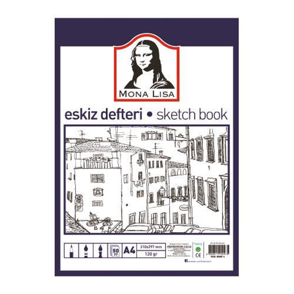 Südor Monalisa A4 Eskiz Defteri Telli 120 Gram 50 Yaprak Mn13-4 - Image 1