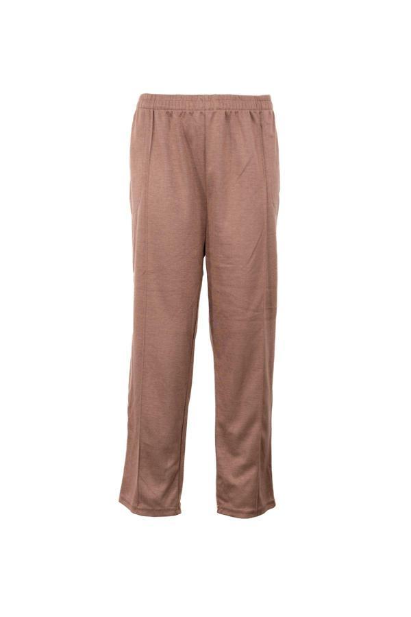 Oppland Kadın Kışlık İki İplik Duble Ecrin Örme Pantolon Cepli Beli Lastikli Rahat Kesim Tam Kalıp Kahverengi Standart - Image 1