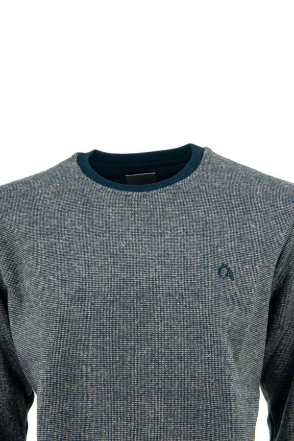 Oppland Erkek Kışlık Düğmeli Bisiklet Yaka Armalı Uzun Kollu Kırçıllı Şardonlu Pamuklu Dokuma Kazak Kahverengi 2XL - Image 1