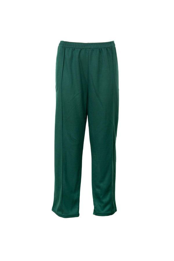 Oppland Kadın Kışlık İki İplik Duble Ecrin Örme Pantolon Cepli Beli Lastikli Rahat Kesim Tam Kalıp Yeşil Standart - Image 1