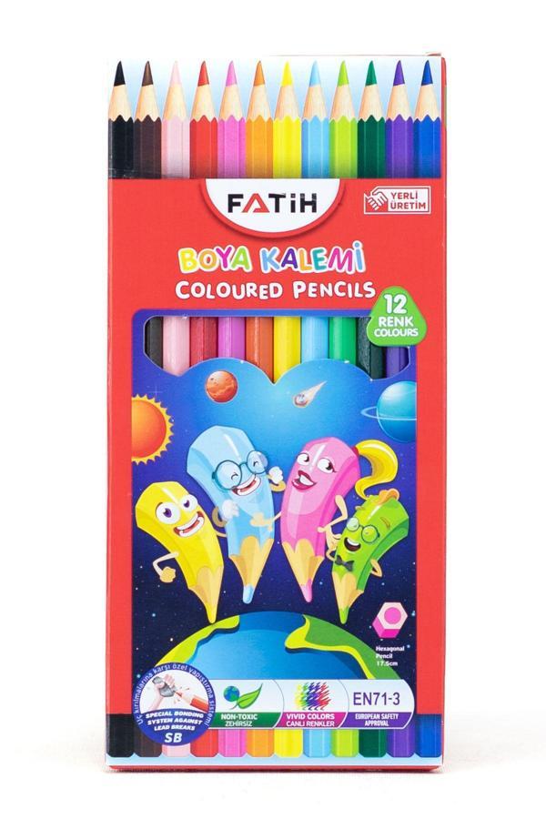 Oppland Kırtasiye Kuru Boya Kalemi İlkokul Ortaokula Sb Dayanıklı Uçlu Ergonomik 12 Farklı Renk Çok Renkli  - Image 1